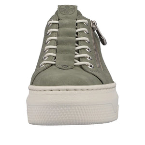 Flatform Suede Zip Sneaker in Sage Sneaker Remonte 