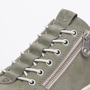 Flatform Suede Zip Sneaker in Sage Sneaker Remonte 