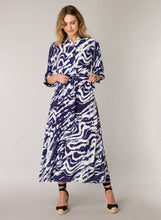 Load image into Gallery viewer, Goverdine Dress in Deep Blue Print Dress Yest 
