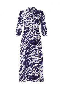 Goverdine Dress in Deep Blue Print Dress Yest 