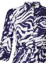 Load image into Gallery viewer, Goverdine Dress in Deep Blue Print Dress Yest 
