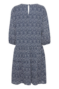 Heluma Dress in Total Eclipse Dot Blue Dress Ichi 
