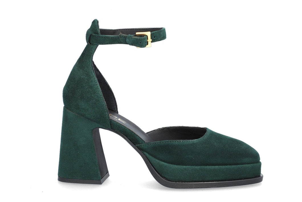 Idanna High Heel Suede Shoe in Green Footwear ALPE 