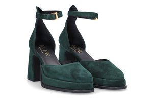 Idanna High Heel Suede Shoe in Green Footwear ALPE 