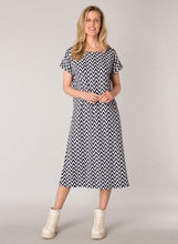 Load image into Gallery viewer, Ilona Short Sleeve Dress in Dark Indigo Dress Yest 
