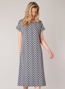 Ilona Short Sleeve Dress in Dark Indigo Dress Yest 