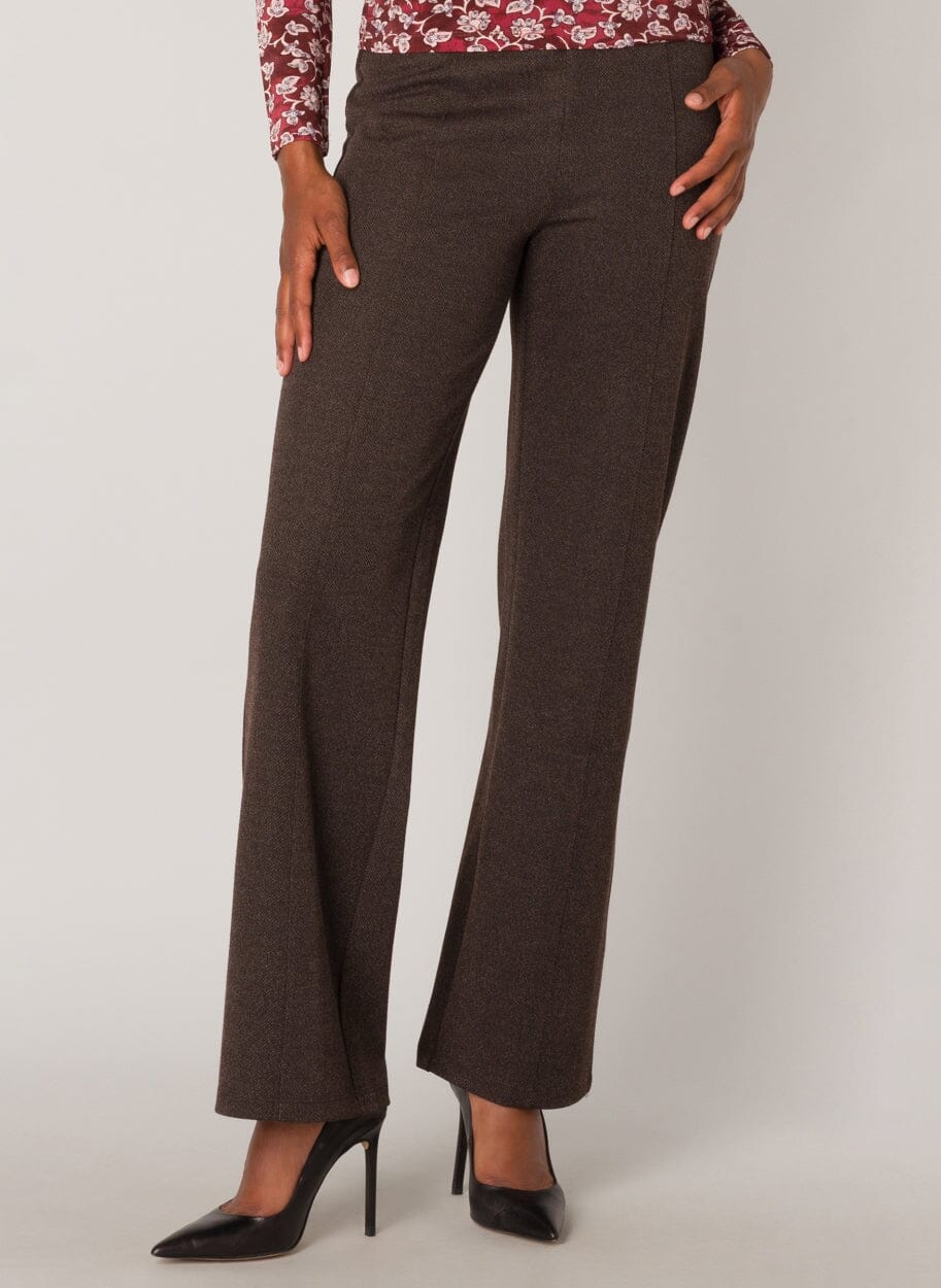 Iris-Lotte Essential Trousers in Chocolate Multi Color Trousers Yest 