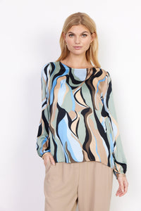 Jamilla Blouse in Bright Blue Combi Blouse Soyaconcept 