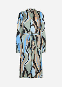 Jamilla Buttoned Dress in Bright Blue Combi Dress Soyaconcept 