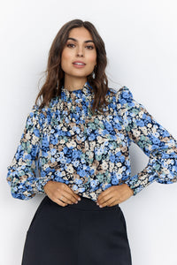 Joleen Blouse in Bright Blue Combi Blouse Soyaconcept 