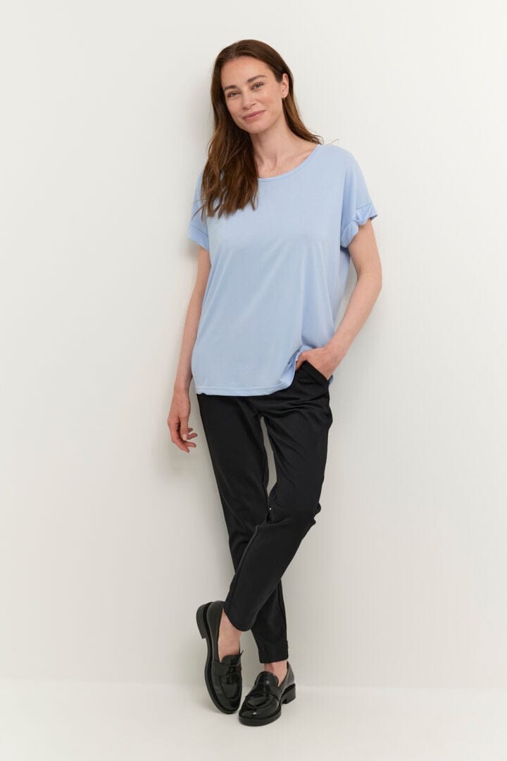 Kajsa Cap Sleeve T-Shirt in Cashmere Blue T-Shirt Culture 