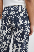 Load image into Gallery viewer, Kate Print Trousers in Total Eclipse Blue Trousers Ichi 
