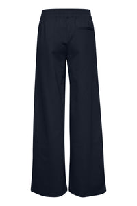 Kate Sus Long Wide Trousers in Total Eclipse Blue Trousers Ichi 