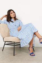Load image into Gallery viewer, Kirsty Midi Dress in Bright Blue Combi - Renaissance Boutiques Ireland
