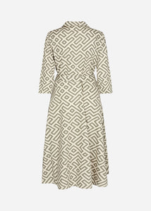 Kirsty Midi Dress in Dusky Green Combi - Renaissance Boutiques Ireland