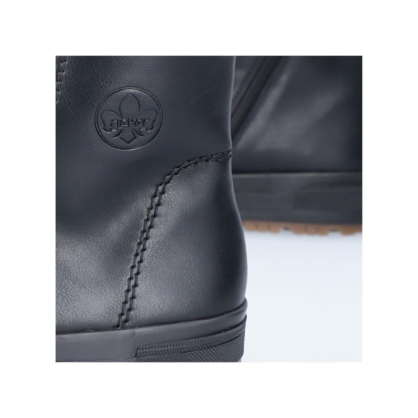 Lace-up Boot with Topline Detail in Black Footwear Rieker 