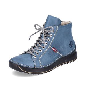 Lace-up Boot with Zigzag Sole in Blue Footwear Rieker 