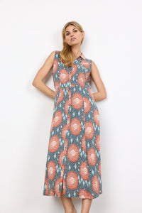 Leana Dress in Dusty Red Combi Dress Soyaconcept 