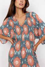 Load image into Gallery viewer, Leana V-Neck Dress in Dusty Red Combi Dress Soyaconcept 
