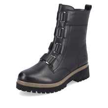 Load image into Gallery viewer, Leather Boot in Black with Silver Hardware Footwear Rieker 
