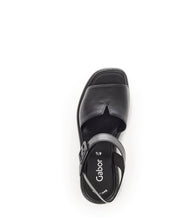 Load image into Gallery viewer, Leather Sandal with Ankle Strap in Black Footwear Gabor 
