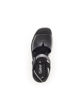 Leather Sandal with Ankle Strap in Black Footwear Gabor 
