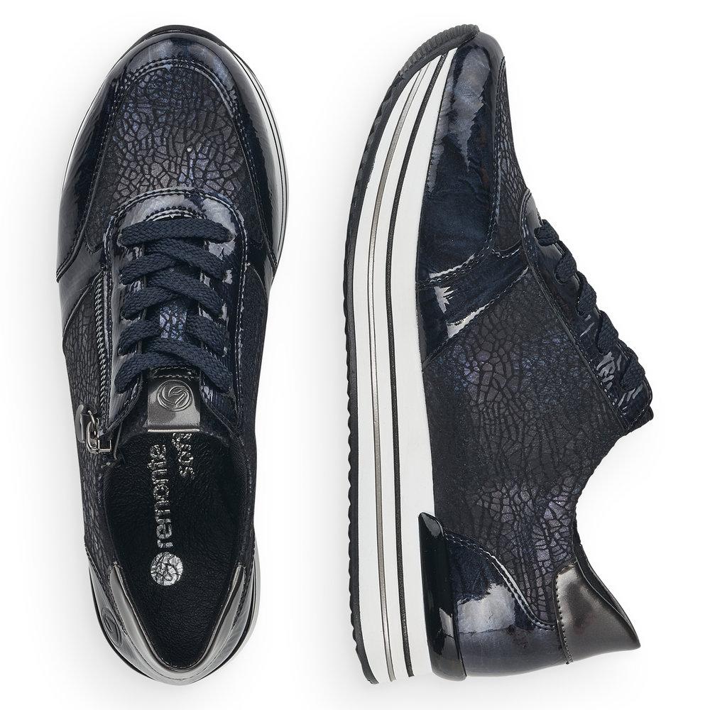 Leather Trim Sneaker in Navy Footwear Remonte 