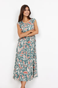 Leda Dress in Shadow Green Combi Dress Soyaconcept 