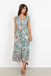 Leda Dress in Shadow Green Combi Dress Soyaconcept 