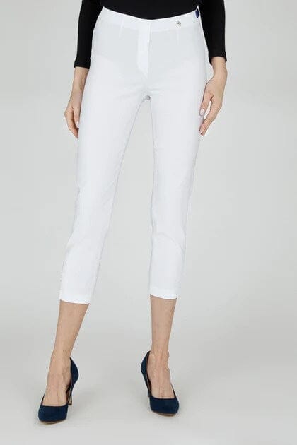 Lena Slim Fit Trouser in White Trousers Robell 