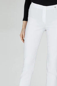 Lena Slim Fit Trouser in White Trousers Robell 