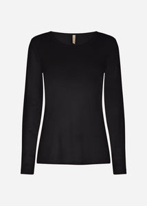 Marica Long Sleeve T-Shirt in Black T-Shirt Soyaconcept 