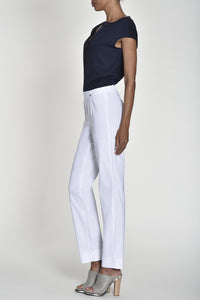 Marie Stretch Trouser in White Trousers Robell 