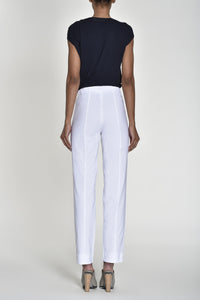 Marie Stretch Trouser in White Trousers Robell 