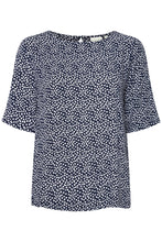 Load image into Gallery viewer, Marrakech AOP Blouse in Total Eclipse Dot Blue Blouse Ichi 
