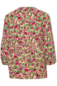 Marrakech Shirt in Structured Flower Mix Pink Shirt Ichi 
