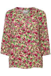 Marrakech Shirt in Structured Flower Mix Pink Shirt Ichi 