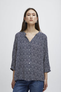 Marrakech Shirt in Total Eclipse Dot Blue Shirt Ichi 