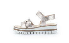 Load image into Gallery viewer, Metal Cervo Sandals in Metallic White Footwear Gabor 

