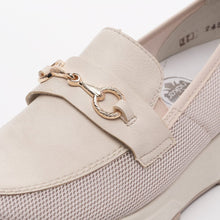 Load image into Gallery viewer, Moccassin with Gold Buckle in Cream Combi Footwear Rieker 
