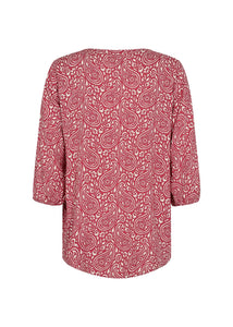 Molly 3/4 Sleeve Blouse in Berry Combi Blouse Soyaconcept 