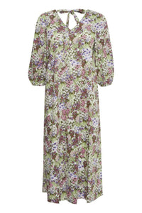 Mulan 3/4 Sleeve Dress in Olive Night Dress Ichi 