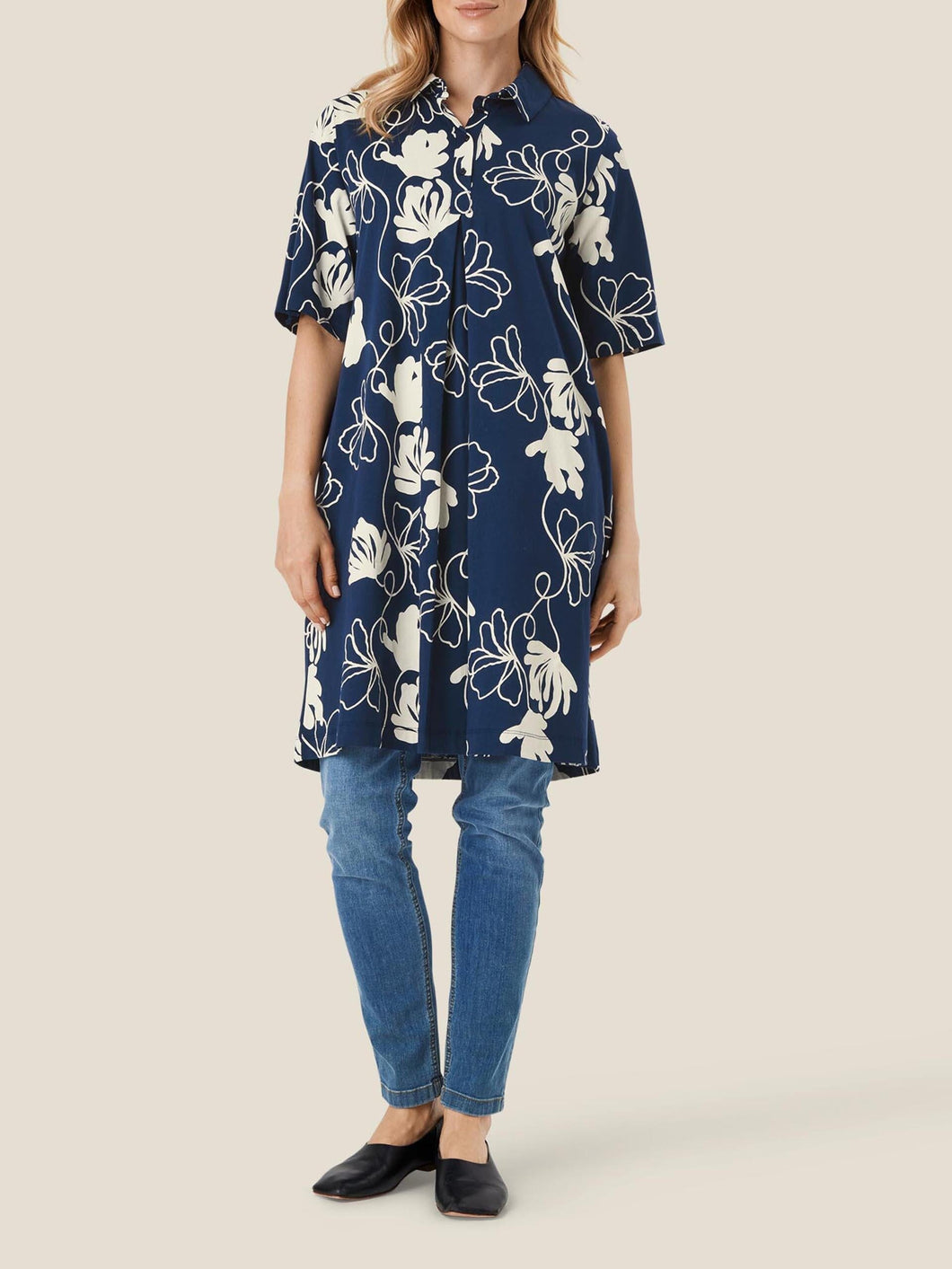 Najalo 1/2 sleeve Dress in Maritime Blue - Renaissance Boutiques Ireland