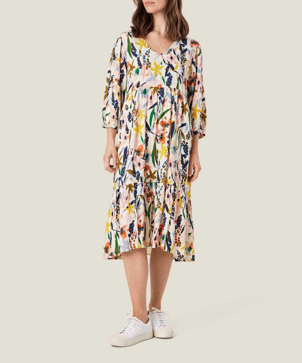 Nette 3/4 sleeve Dress in Whitecap Dress Masai 