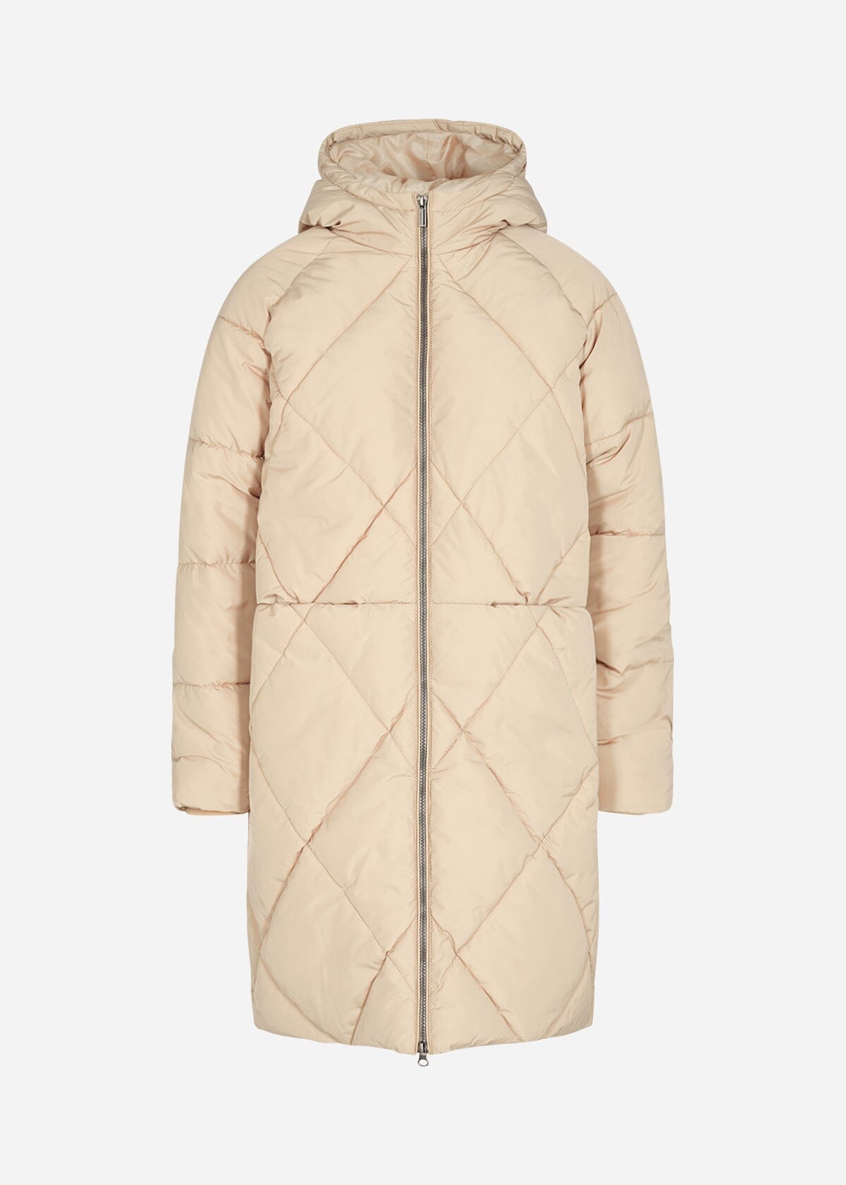 Nina Puff Jacket with Hood in Beige Coat Soyaconcept 