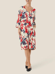 Nodetta 3/4 sleeve Dress in Whitecap - Renaissance Boutiques Ireland
