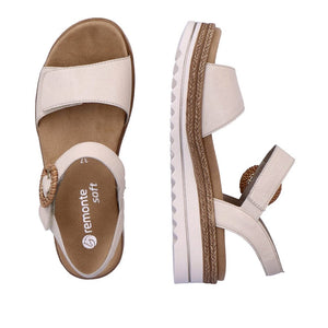 Odeon Sandal with Soft Velour Lining in Porcelain Sandal Remonte 