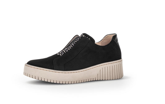 Off White Sole Suede Sneakers in Black Footwear Gabor 