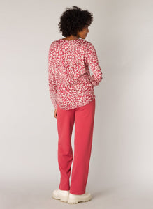 Olize Essential Long Sleeve in Red Multi Combi Top Yest 