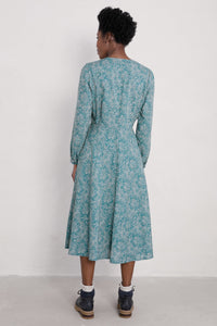 Packet Quays Long Sleeve Dress in Blue Green Dress Seasalt 